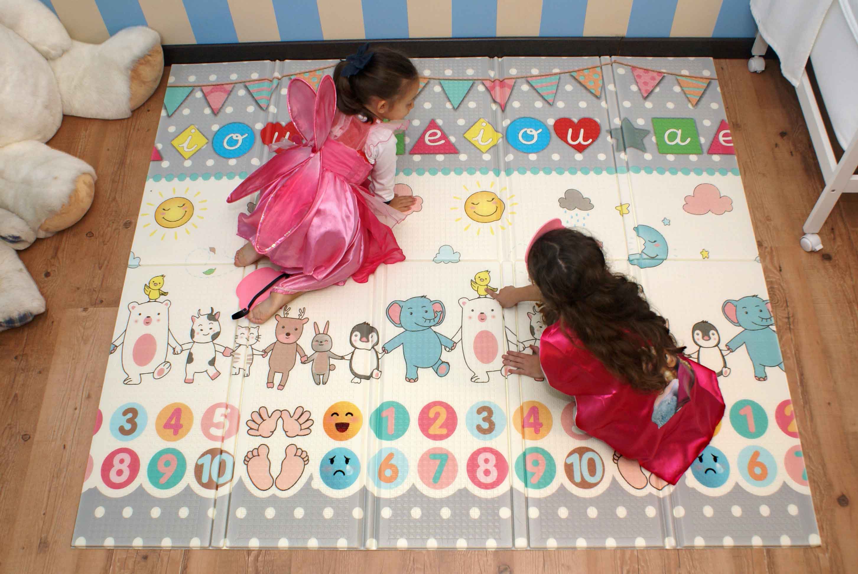 Alfombra Bebe Acolchada Plegable Para Juegos, 200cm X 180cm